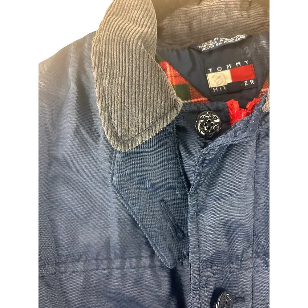 Tommy Hilfiger Vintage Navy Field Jacket Plaid Lined Men’s‎ Medium